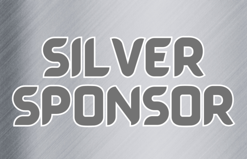 silver graphic that says 
