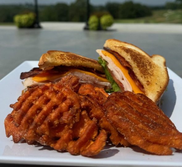 club sandwich and sweet potato fries